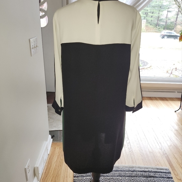 B C B G Chic Black WHITE AND GREEN Colorblock Dress - Picture 2 of 8